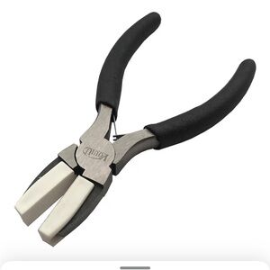 Black Handle Flat Nose Pliers for Jewelry Making & Repair